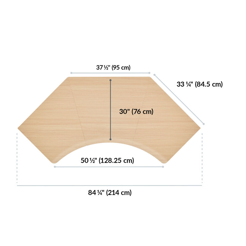 overhead view of standing desktop that is eighty four inches wide and thirty two inches deep image number null